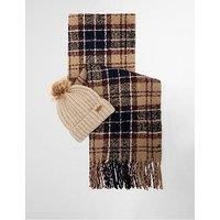 Barbour Barbour Saltburn Beanie & Tartan Scarf Gift Set