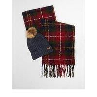 Barbour Barbour Saltburn Beanie & Tartan Scarf Gift Set