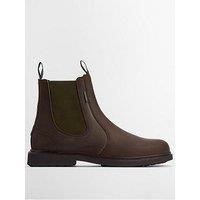 Barbour Hale Waxed Leather Chelsea Boots - Brown