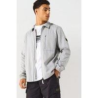 Barbour International Coil Overshirt, Ultimate Grey, Zip-Front Casual Jacket with Chest Pocket (UK, Alpha, XL, Regular, Regular, Ultimate Grey)