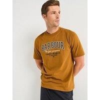 Barbour Fort Relaxed Fit Graphic T-Shirt- Brown