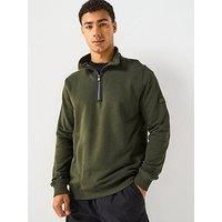 Barbour International Outline 1/4 Zip Sweatshirt - Dark Green