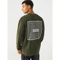 Barbour International Lever Long Sleeve Oversized Fit T-Shirt- Dark Green