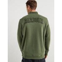 Barbour Cragwell Relaxed Fit Half Zip Sweatshirt - Green