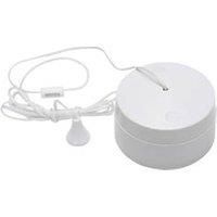 BG Electrical Two-Way Ceiling Switch with Grey Cord, White Moulded, 6 Amps