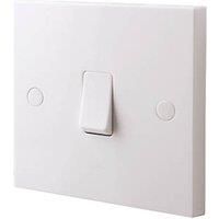 BG Nexus Moulded White Square Edge 10A 1 Gang 1 Way Switch