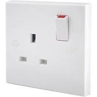 BG Electrical 921-0J Single Switched Power Socket, White Moulded, 13 Amp
