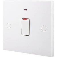 Bg 20A White Rocker Raised Square Control Switch With Led Indicator