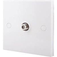 British General 900 Series 1-Gang F-Type Satellite Socket White with Colour-Matched Inserts (97776)