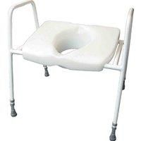 Aidapt Height Adjustable Bariatric Free Standing Raised Over Toilet Seat with Arm Supports, Wipe Clean and Slip Resistant Feet Already Assembled Aid
