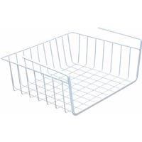 Home Kitchen Wardrobe White Under Shelf Storage Basket Rack Tray Organiser