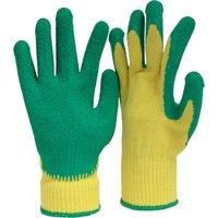 Gardening Gloves with Non Slip Latex Grip (Medium, Cream and Blue)