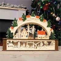 St Helens Home & Garden Battery Powered Wooden Festive Lighting Arch