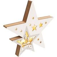 St Helens Home and Garden Battery Powered Light Up Wooden Christmas Star