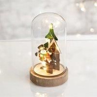 St Helens Home and Garden Battery Powered Light Up Cloche Christmas Scene (Snowman)
