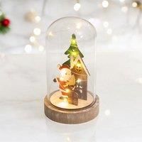 St Helens Home and Garden Battery Powered Light Up Cloche Christmas Scene (Father Christmas)