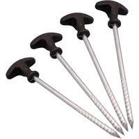 St Helens Home & Garden Heavy Duty T Shaped Tent Pegs Pack of 4 Strong Steel