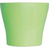 Plastic Plant Pot 10.5x9cm - brighten up any garden, patio, balcony or home, perfect for plants, herbs, cuttings, cactus and even artificial plants (Green)