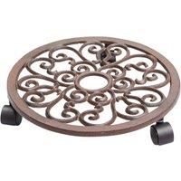 St Helens Home & Garden Flower Pot Mover - Cast Iron Construction with 3 Castors