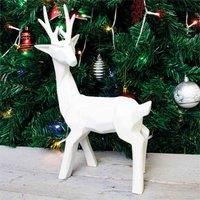 St Helens Home and Garden White Glitter Reindeer GH925