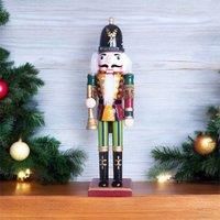 Nutcracker with Horn Christmas Decoration 30cm Height - Wonderfully Festive Gift