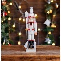 Nutcracker with Staff Christmas Decoration 40cm Height Wonderfully Festive Gift