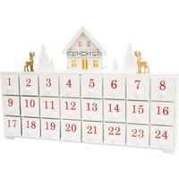 Battery Powered Wooden Advent Calender with 24 individual Drawers and Lights - lovely old fashioned feel