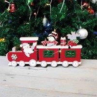 St Helens Home & Garden Battery Powered Wooden Light Up Christmas Train Ornament - create a wonderfully festive atmosphere