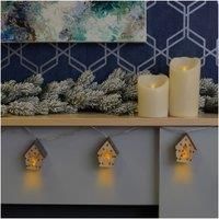 St Helens Home & Garden Battery Powered Christmas Wooden House Light String with 10 Houses - Make Christmas extra special this year
