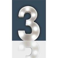 Battery Operated 3D LED Number Light Home Party Birthday Wedding Decoration 22cm