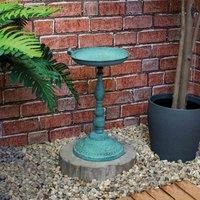 Patio & Garden Free Standing Weatherproof Pedestal Green Wild Bird Bath Ornament