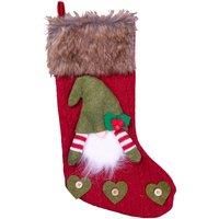 St Helens Home & Garden Luxury Gonk Christmas Stocking - A stocking on a whole other level, luxurious and fur lined (Red)