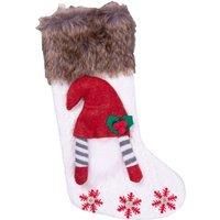 St Helens Home & Garden Luxury Gonk Christmas Stocking - A stocking on a whole other level, luxurious and fur lined (White)