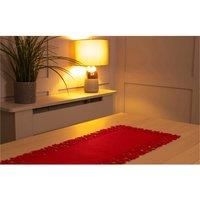 Rectangular Felt Table Runner with Openwork Star and Snowflake Design (Red)