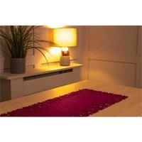 Rectangular Felt Table Runner with Openwork Star and Snowflake Design (Maroon)