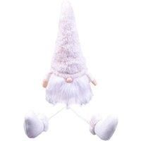 Home Festive Merry Christmas Sitting Long Legged White Gonk Ornament Decoration