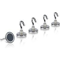 Strong Magnetic Hooks Steel (Pack of 5) 47x36mm Kitchen Bathroom Office Hanging