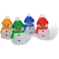 Snowman Light Up Scene 4pcs Mini Christmas Decoration LED 3D Indoor Outdoor