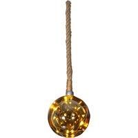Christmas LED Glass Ball Hanging Globe Light on Rope Festive Decoration Xmas