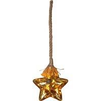 Christmas LED Hanging Light Glass Star Rope Festive Decoration Battery Powered