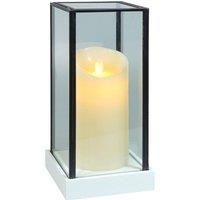 Xmas Haus Festive Hurricane Glass Holder With Artificial Light Up LED Flicker Flame Candle Battery Operated Christmas Decoration