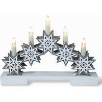 Wooden Christmas Candle Arch w Stars Battery Powered Decoration Ornament Festive