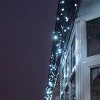 LED Christmas Cool White Icicle Lights Xmas Lights - White Cable - 2 to 22m