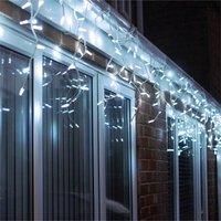 LED Christmas Lights - Cool White Icicle Lights with 10% Twinkle - 2m to 22m