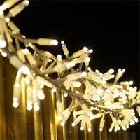 LED Christmas Cool White Icicle Lights with 10% Twinkle - White Cable - 2 to 22m