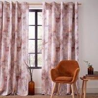 Voyage Maison Monet Amber Pink Watercolour Designer Eyelet Lined Curtains (90"x72" 229x183cm)