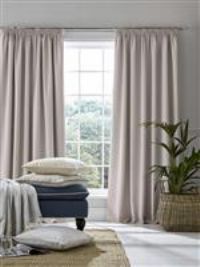 Laura Ashley Stephanie Blackout Curtains, 162 x 137cm, Dove Grey