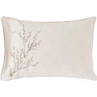 Laura Ashley Pussy Willow Sprig Embroidered Pillowcase Housewife Dove Grey