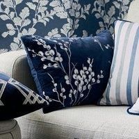 Laura Ashley Pussy Willow Embroidered Cushion, Midnight