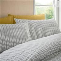 Orla Kiely Tiny Stem Light Cool Grey 100% Cotton Bedding (Standard Pillowcase Pair 50cm x 75cm)